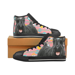 Cute Scottish Terrier Black Men’s Classic High Top Canvas Shoes /Large Size - TeeAmazing