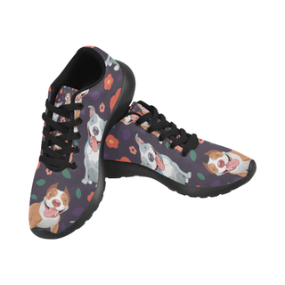 Pit bull Flower Black Sneakers for Women - TeeAmazing