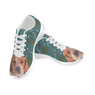 Brittany Spaniel Dog White Sneakers Size 13-15 for Men - TeeAmazing