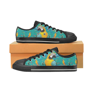 Parrot Black Low Top Canvas Shoes for Kid - TeeAmazing