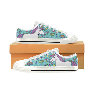 Unicorn White Low Top Canvas Shoes for Kid - TeeAmazing
