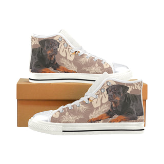 Rottweiler Lover White High Top Canvas Shoes for Kid - TeeAmazing