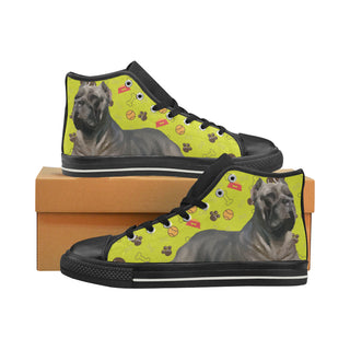 Cane Corso Black Men’s Classic High Top Canvas Shoes - TeeAmazing