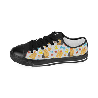 Shih Tzu Pattern Black Men's Classic Canvas Shoes - TeeAmazing