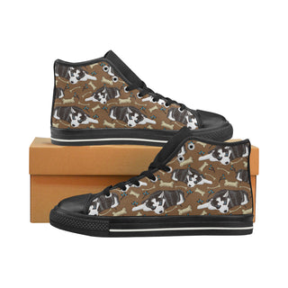 Siberian Husky Black High Top Canvas Women's Shoes/Large Size - TeeAmazing