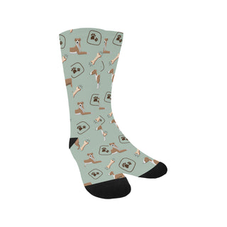 Greyhound Pattern Trouser Socks - TeeAmazing