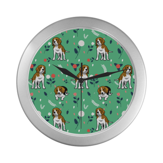 Beagle Flower Silver Color Wall Clock - TeeAmazing