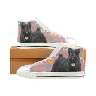 Cute Scottish Terrier White Women's Classic High Top Canvas Shoes - TeeAmazing