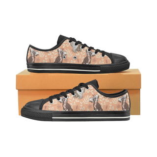 Chinese Crested Flower Black Women's Classic Canvas Shoes - TeeAmazing