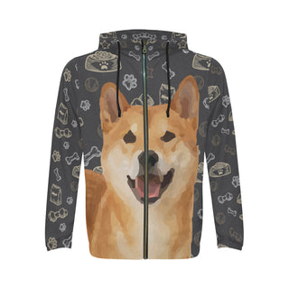 Shiba Inu Dog All Over Print Full Zip Hoodie for Men - TeeAmazing