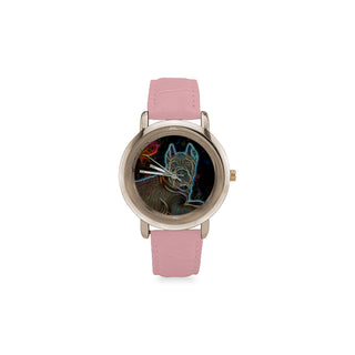 Cane Corso Glow Design 1 Women's Rose Gold Leather Strap Watch - TeeAmazing