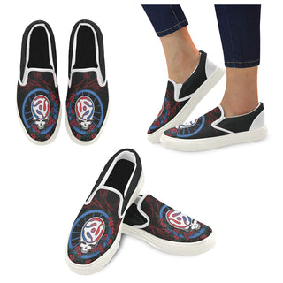 Grateful Dead White Women's Slip-on Canvas Shoes - TeeAmazing