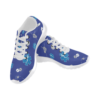 Paramedi Pattern White Sneakers for Women - TeeAmazing