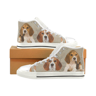 Beagle Lover White Men’s Classic High Top Canvas Shoes - TeeAmazing