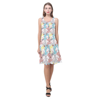 Poodle Pattern Sleeveless Splicing Shift Dress - TeeAmazing