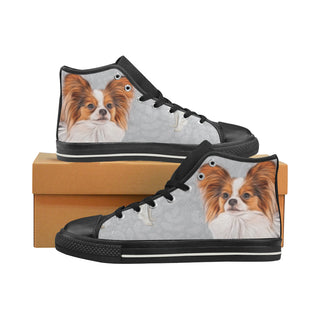 Papillon Lover Black High Top Canvas Shoes for Kid - TeeAmazing