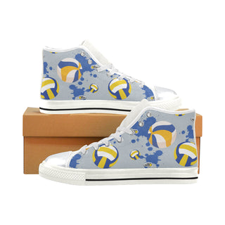 Volleyball Pattern White High Top Canvas Shoes for Kid - TeeAmazing