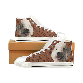 Bedlington Terrier Dog White High Top Canvas Shoes for Kid - TeeAmazing