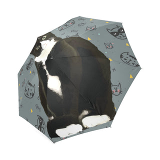Tuxedo Cat Foldable Umbrella - TeeAmazing