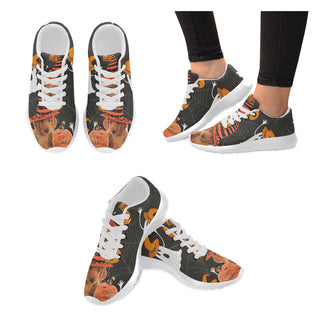 Golden Retriever Halloween White Sneakers for Men - TeeAmazing