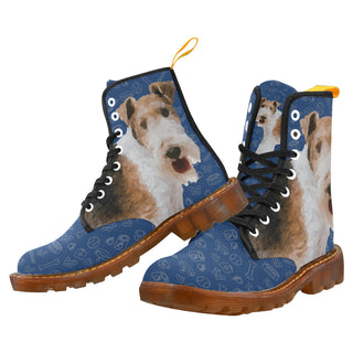 Wire Hair Fox Terrier Dog Black Boots For Women - TeeAmazing