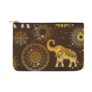 Elephant and Mandalas Carry-All Pouch 12.5x8.5 - TeeAmazing