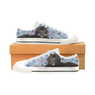 Newfoundland White Low Top Canvas Shoes for Kid - TeeAmazing