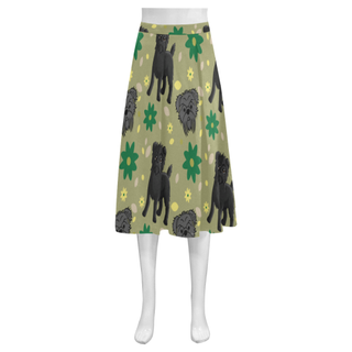 Affenpinschers Flower Mnemosyne Women's Crepe Skirt (Model D16) - TeeAmazing