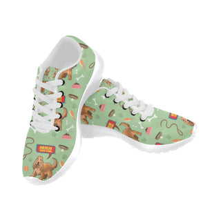 American Cocker Spaniel Pattern White Sneakers for Men - TeeAmazing