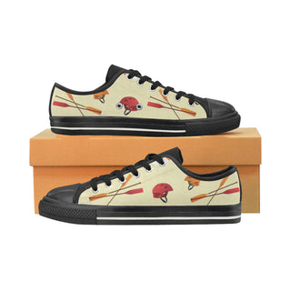 Kayaking Black Low Top Canvas Shoes for Kid - TeeAmazing