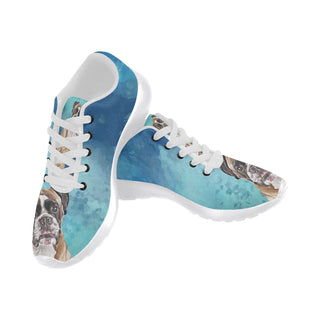 Boxer Water Colour White Sneakers for Women - TeeAmazing