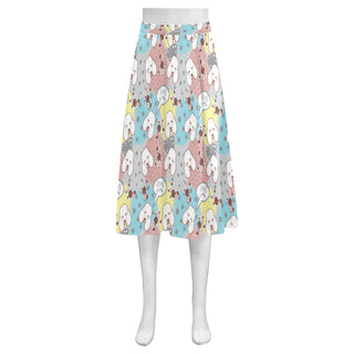 Poodle Pattern Mnemosyne Women's Crepe Skirt - TeeAmazing