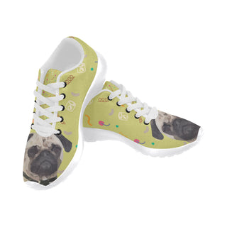 Pug White Sneakers for Men - TeeAmazing