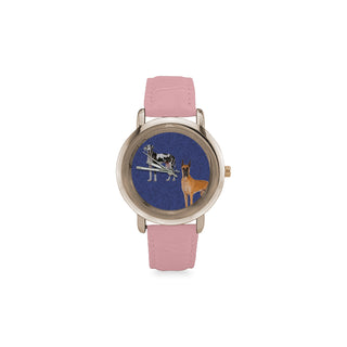 Great Dane Lover Women's Rose Gold Leather Strap Watch - TeeAmazing