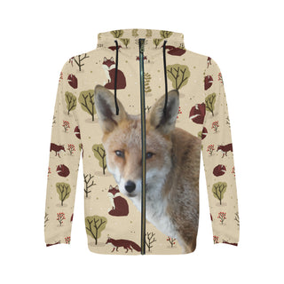 Fox All Over Print Full Zip Hoodie for Men - TeeAmazing