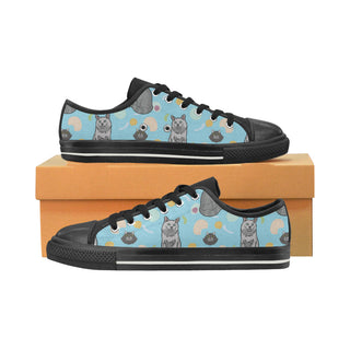 Nebelung Black Low Top Canvas Shoes for Kid - TeeAmazing