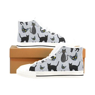 Bombay cat White Men’s Classic High Top Canvas Shoes /Large Size - TeeAmazing