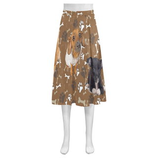 Chiweenie Pattern Mnemosyne Women's Crepe Skirt (Model D16) - TeeAmazing