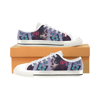 Sugar Skull Candy White Low Top Canvas Shoes for Kid - TeeAmazing