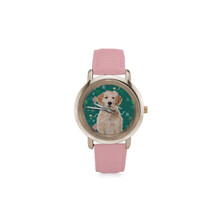 Australian Goldendoodle Women's Rose Gold Leather Strap Watch - TeeAmazing