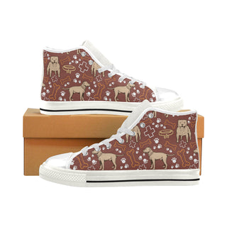 Staffordshire Bull Terrier Pettern White Men’s Classic High Top Canvas Shoes - TeeAmazing