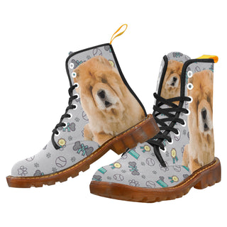 Chow Chow Dog Black Boots For Men - TeeAmazing