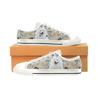 Samoyed Dog White Low Top Canvas Shoes for Kid - TeeAmazing