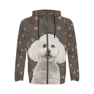 Bichon Frise Dog All Over Print Full Zip Hoodie for Men - TeeAmazing