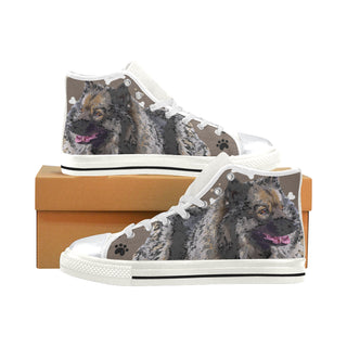 Keeshond White High Top Canvas Shoes for Kid - TeeAmazing