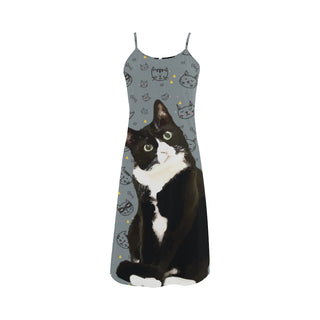 Tuxedo Cat Alcestis Slip Dress - TeeAmazing