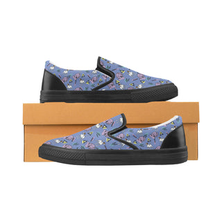 German Shorthaired Pointer Pattern Black Women's Slip-on Canvas Shoes - TeeAmazing