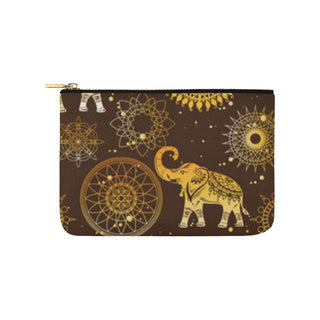 Elephant and Mandalas Carry-All Pouch 9.5x6 - TeeAmazing