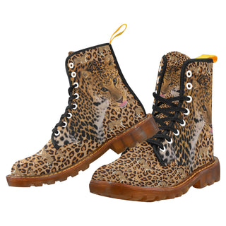 Leopard Black Boots For Men - TeeAmazing