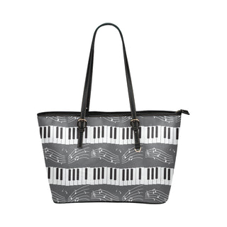 Piano Pattern Leather Tote Bag/Small - TeeAmazing